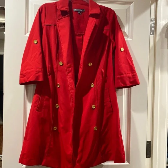 Sharagano Jackets Coats New Sharagano Red Mid Size Trench